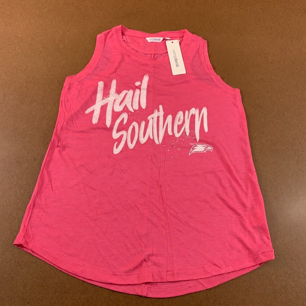 Georgia Southern Eagles Camp David Womens Small Pink Hail Southern Tank Top NWT